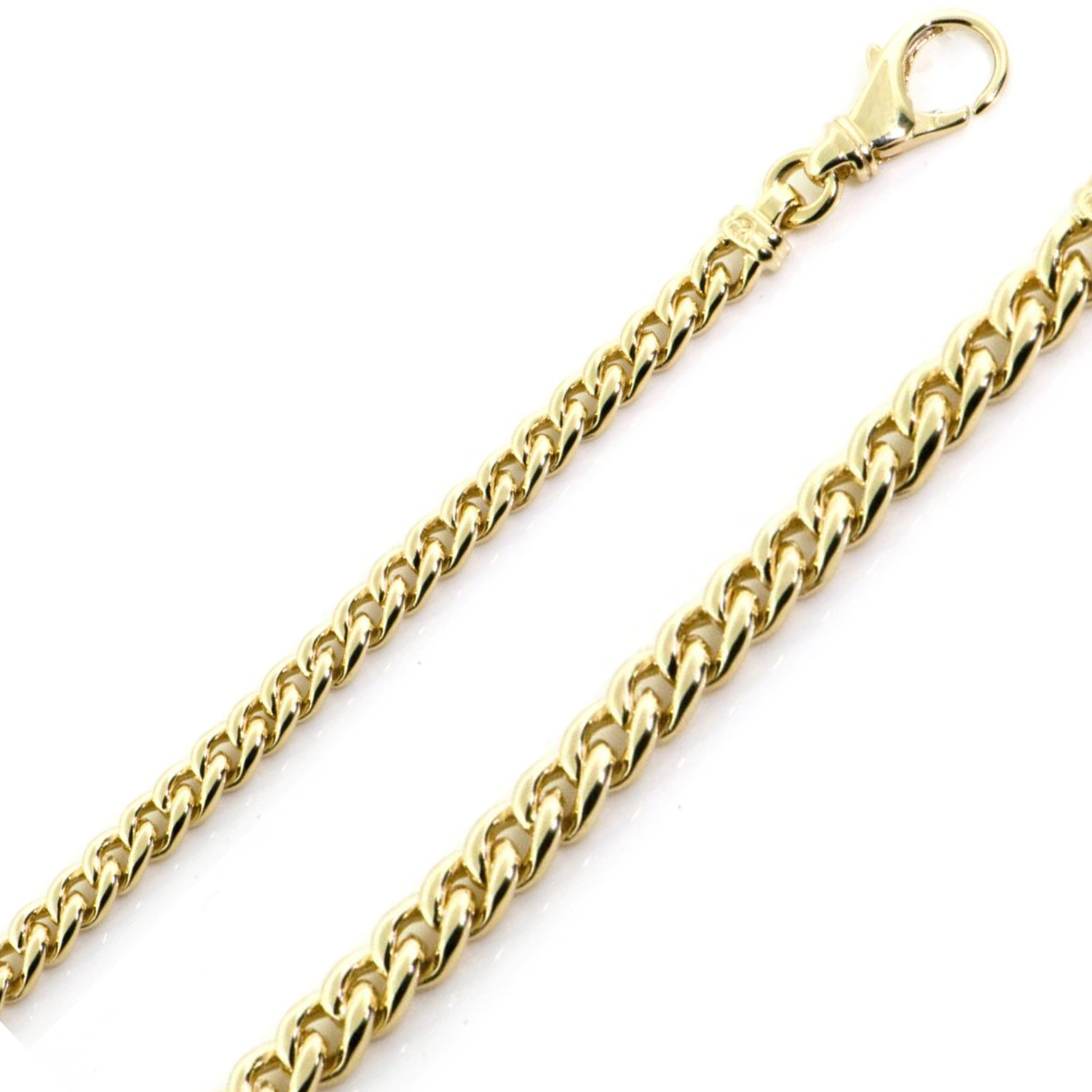 14k Gold Hand Made Bracelet 4.4mm Wide 8 Inches